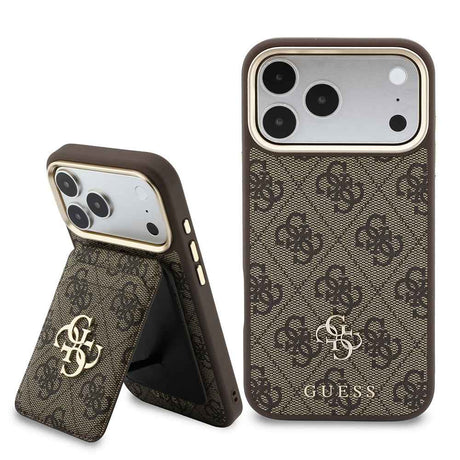 Apple iPhone 17 Pro Max Kılıf Guess Orjinal Lisanslı M-safe Şarj Özellikli 4G Büyük Metal Logolu Kartlıklı Kapak