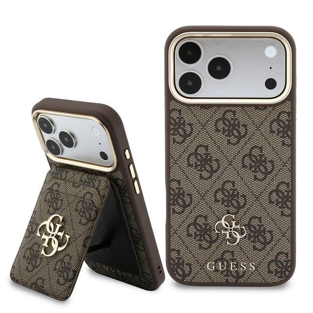 Apple iPhone 17 Pro Max Kılıf Guess Orjinal Lisanslı M-safe Şarj Özellikli 4G Büyük Metal Logolu Kartlıklı Kapak