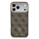 Apple iPhone 17 Pro Max Kılıf Guess Orjinal Lisanslı M-safe Şarj Özellikli 4G Büyük Metal Logolu Kartlıklı Kapak
