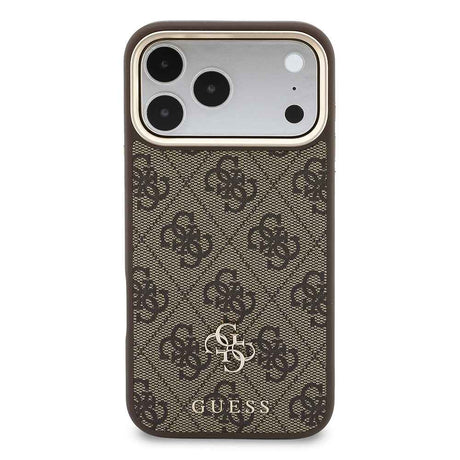 Apple iPhone 17 Pro Max Kılıf Guess Orjinal Lisanslı M-safe Şarj Özellikli 4G Büyük Metal Logolu Kartlıklı Kapak