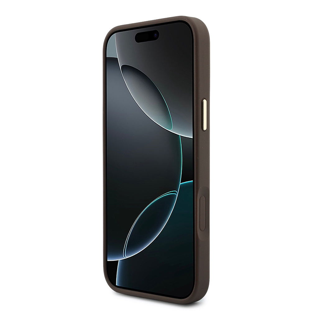 Apple iPhone 17 Pro Max Kılıf Guess Orjinal Lisanslı M-safe Şarj Özellikli 4G Büyük Metal Logolu Kartlıklı Kapak