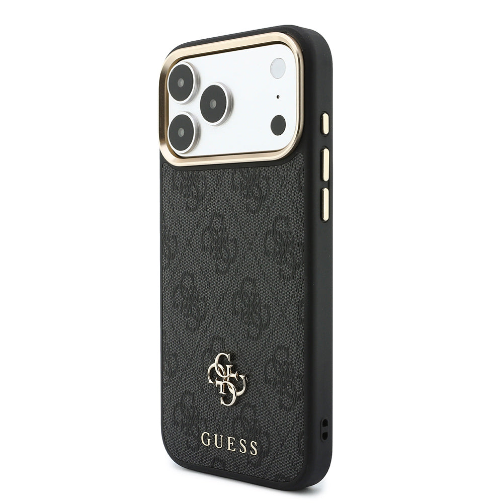 Apple iPhone 17 Pro Max Kılıf Guess Orjinal Lisanslı M-safe Şarj Özellikli 4G Büyük Metal Logolu Kartlıklı Kapak