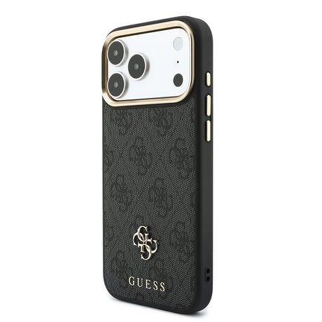 Apple iPhone 17 Pro Max Kılıf Guess Orjinal Lisanslı M-safe Şarj Özellikli 4G Büyük Metal Logolu Kartlıklı Kapak