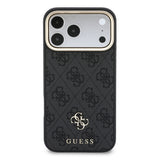 Apple iPhone 17 Pro Max Kılıf Guess Orjinal Lisanslı M-safe Şarj Özellikli 4G Büyük Metal Logolu Kartlıklı Kapak