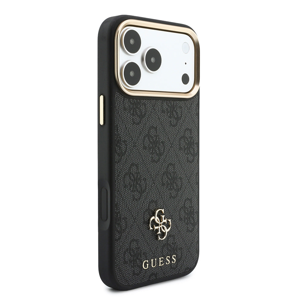 Apple iPhone 17 Pro Max Kılıf Guess Orjinal Lisanslı M-safe Şarj Özellikli 4G Büyük Metal Logolu Kartlıklı Kapak