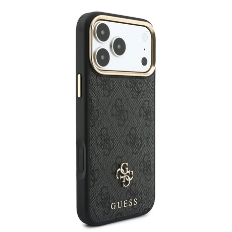 Apple iPhone 17 Pro Max Kılıf Guess Orjinal Lisanslı M-safe Şarj Özellikli 4G Büyük Metal Logolu Kartlıklı Kapak