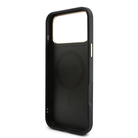 Apple iPhone 17 Pro Max Kılıf Guess Orjinal Lisanslı M-safe Şarj Özellikli 4G Büyük Metal Logolu Kartlıklı Kapak
