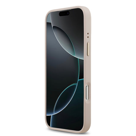 Apple iPhone 17 Pro Max Kılıf Guess Orjinal Lisanslı M-safe Şarj Özellikli 4G Desenli PU Metal Plaka Klasik Logolu Kapak