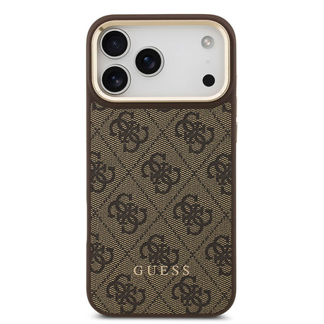 Apple iPhone 17 Pro Max Kılıf Guess Orjinal Lisanslı M-safe Şarj Özellikli 4G Metal Büyük Logolu Kartlıklı Kapak