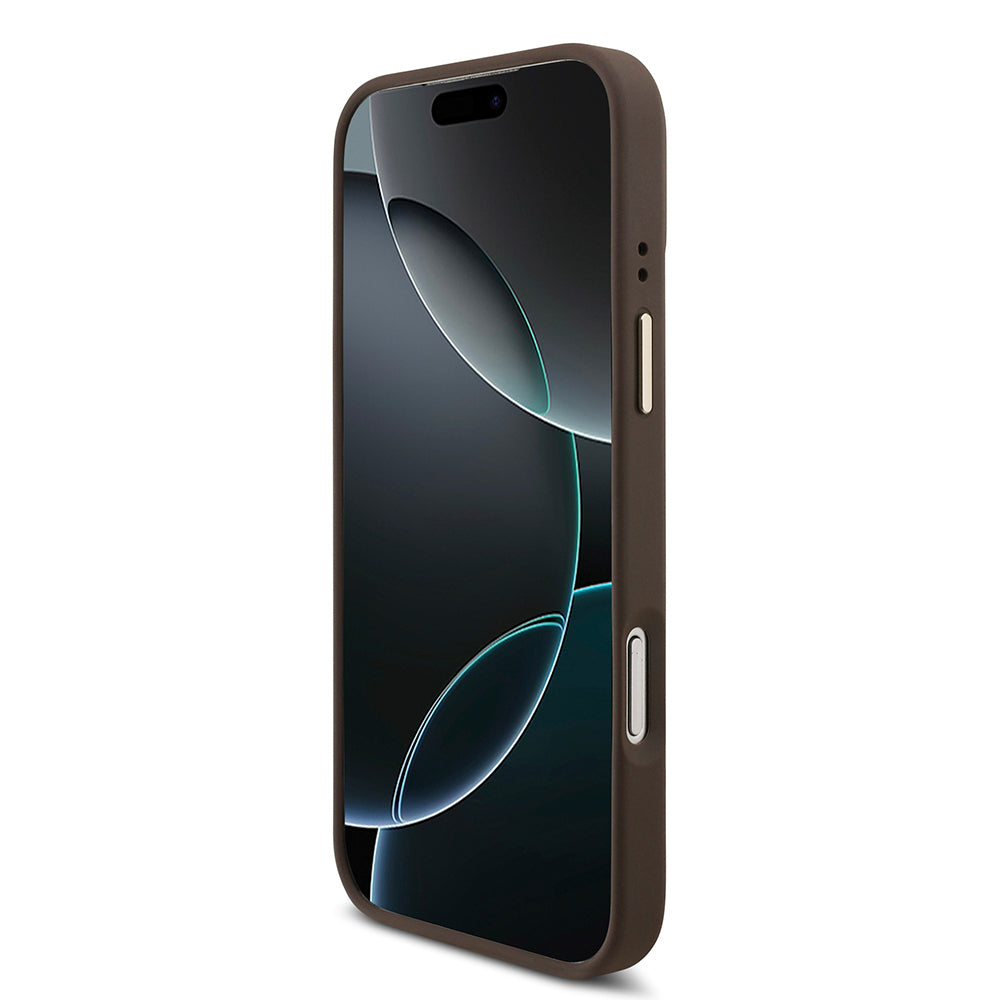 Apple iPhone 17 Pro Max Kılıf Guess Orjinal Lisanslı M-safe Şarj Özellikli 4G Metal Büyük Logolu Kartlıklı Kapak