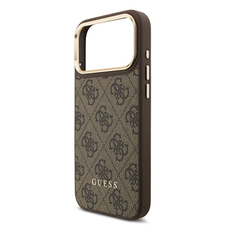Apple iPhone 17 Pro Max Kılıf Guess Orjinal Lisanslı M-safe Şarj Özellikli 4G Metal Büyük Logolu Kartlıklı Kapak