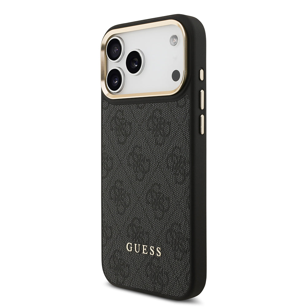 Apple iPhone 17 Pro Max Kılıf Guess Orjinal Lisanslı M-safe Şarj Özellikli 4G Metal Büyük Logolu Kartlıklı Kapak