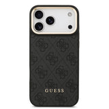Apple iPhone 17 Pro Max Kılıf Guess Orjinal Lisanslı M-safe Şarj Özellikli 4G Metal Büyük Logolu Kartlıklı Kapak