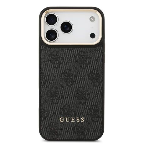 Apple iPhone 17 Pro Max Kılıf Guess Orjinal Lisanslı M-safe Şarj Özellikli 4G Metal Büyük Logolu Kartlıklı Kapak
