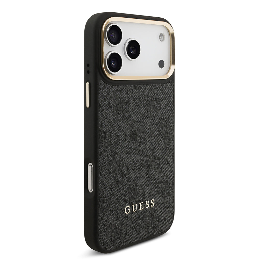 Apple iPhone 17 Pro Max Kılıf Guess Orjinal Lisanslı M-safe Şarj Özellikli 4G Metal Büyük Logolu Kartlıklı Kapak