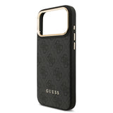 Apple iPhone 17 Pro Max Kılıf Guess Orjinal Lisanslı M-safe Şarj Özellikli 4G Metal Büyük Logolu Kartlıklı Kapak