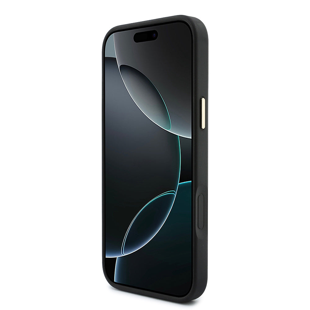 Apple iPhone 17 Pro Max Kılıf Guess Orjinal Lisanslı M-safe Şarj Özellikli Askılı ve 4G Metal Logolu Kartlıklı Kapak