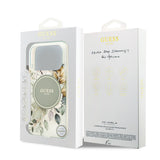 Apple iPhone 17 Pro Max Kılıf Guess Orjinal Lisanslı M-safe Şarj Özellikli Flower Tonal Circle Kapak