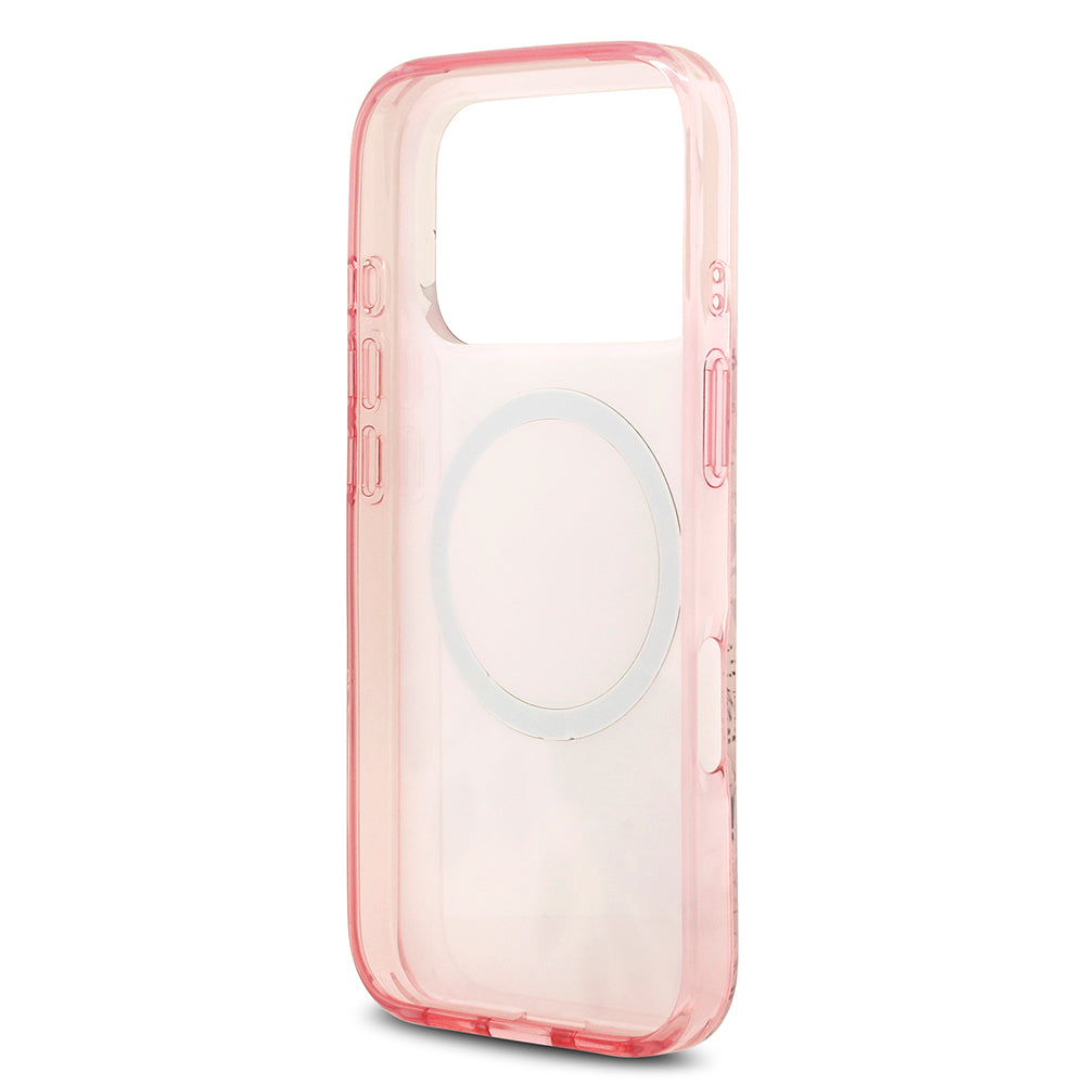 Apple iPhone 17 Pro Max Kılıf Guess Orjinal Lisanslı M-safe Şarj Özellikli Flower Tonal Circle Kapak