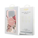 Apple iPhone 17 Pro Max Kılıf Guess Orjinal Lisanslı M-safe Şarj Özellikli Flower Tonal Circle Kapak