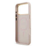 Apple iPhone 17 Pro Max Kılıf Guess Orjinal Lisanslı M-safe Şarj Özellikli Gold Metal Kamera Çerçeveli Taşlı 4G Logolu Kapak