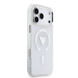 Apple iPhone 17 Pro Max Kılıf Guess Orjinal Lisanslı M-safe Şarj Özellikli IML Baskılı Üçgen Logolu Metal Kamera Çerçeveli Kapak