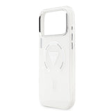 Apple iPhone 17 Pro Max Kılıf Guess Orjinal Lisanslı M-safe Şarj Özellikli IML Baskılı Üçgen Logolu Metal Kamera Çerçeveli Kapak