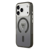 Apple iPhone 17 Pro Max Kılıf Guess Orjinal Lisanslı M-safe Şarj Özellikli IML Baskılı Üçgen Logolu Metal Kamera Çerçeveli Kapak