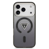 Apple iPhone 17 Pro Max Kılıf Guess Orjinal Lisanslı M-safe Şarj Özellikli IML Baskılı Üçgen Logolu Metal Kamera Çerçeveli Kapak