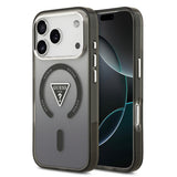 Apple iPhone 17 Pro Max Kılıf Guess Orjinal Lisanslı M-safe Şarj Özellikli IML Baskılı Üçgen Logolu Metal Kamera Çerçeveli Kapak