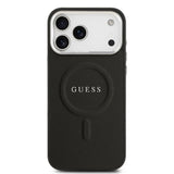Apple iPhone 17 Pro Max Kılıf Guess Orjinal Lisanslı M-safe Şarj Özellikli Klasik Yazı Logolu PU Deri Kapak