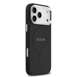Apple iPhone 17 Pro Max Kılıf Guess Orjinal Lisanslı M-safe Şarj Özellikli Klasik Yazı Logolu PU Deri Kapak
