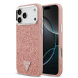 Apple iPhone 17 Pro Max Kılıf Guess Orjinal Lisanslı M-safe Şarj Özellikli Metal Kamera Çerçeveli Üçgen Logolu Glitter Kapak