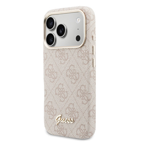 Apple iPhone 17 Pro Max Kılıf Guess Orjinal Lisanslı M-safe Şarj Özellikli Script Yazı Logolu 4G Desenli Kapak