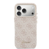 Apple iPhone 17 Pro Max Kılıf Guess Orjinal Lisanslı M-safe Şarj Özellikli Script Yazı Logolu 4G Desenli Kapak