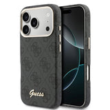 Apple iPhone 17 Pro Max Kılıf Guess Orjinal Lisanslı M-safe Şarj Özellikli Script Yazı Logolu 4G Desenli Kapak