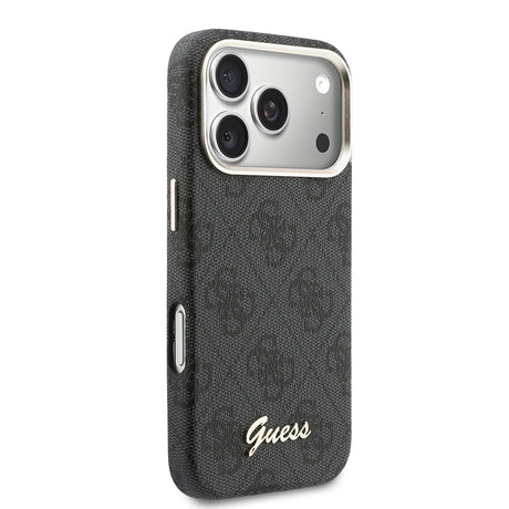 Apple iPhone 17 Pro Max Kılıf Guess Orjinal Lisanslı M-safe Şarj Özellikli Script Yazı Logolu 4G Desenli Kapak