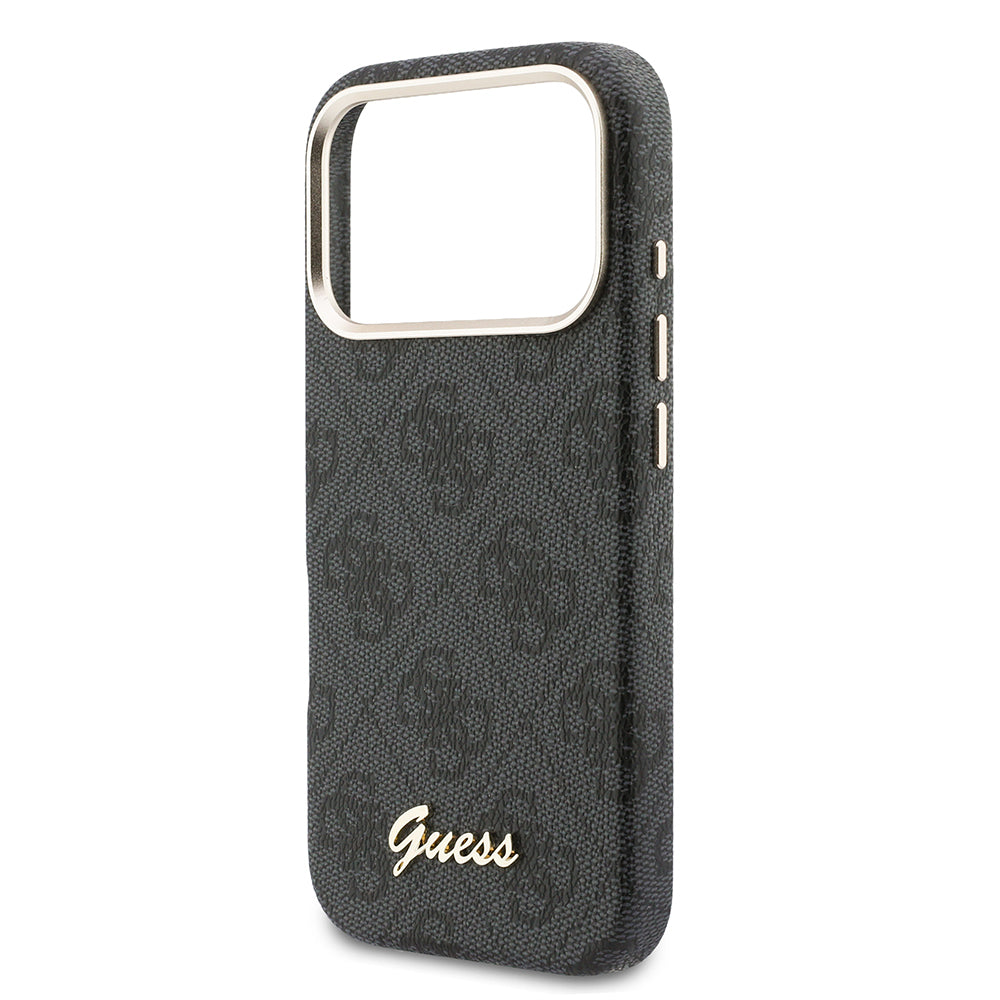 Apple iPhone 17 Pro Max Kılıf Guess Orjinal Lisanslı M-safe Şarj Özellikli Script Yazı Logolu 4G Desenli Kapak