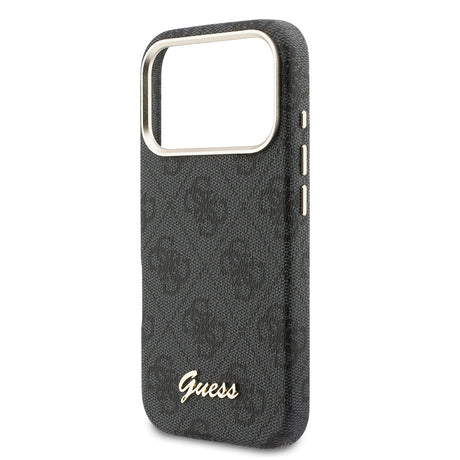 Apple iPhone 17 Pro Max Kılıf Guess Orjinal Lisanslı M-safe Şarj Özellikli Script Yazı Logolu 4G Desenli Kapak