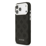 Apple iPhone 17 Pro Max Kılıf Guess Orjinal Lisanslı M-safe Şarj Özellikli Sıcak Baskılı Klasik Yazı Logolu PU Deri Peony Kapak