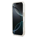 Apple iPhone 17 Pro Max Kılıf Guess Orjinal Lisanslı M-safe Şarj Özellikli Simli Çiçek Desenli Metal Kamera Çerçeveli Üçgen Logolu Kapak