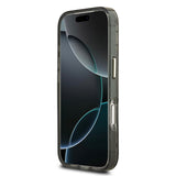 Apple iPhone 17 Pro Max Kılıf Guess Orjinal Lisanslı M-safe Şarj Özellikli Simli Çiçek Desenli Metal Kamera Çerçeveli Üçgen Logolu Kapak
