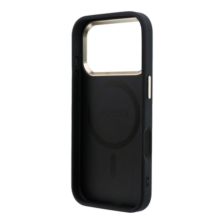 Apple iPhone 17 Pro Max Kılıf Guess Orjinal Lisanslı M-safe Şarj Özellikli Small 4G Classic Logolu Kapak