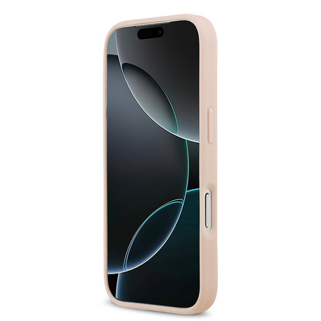 Apple iPhone 17 Pro Max Kılıf Guess Orjinal Lisanslı M-safe Şarj Özellikli Taneli Çiçek Tasarımlı Metal Yazı Logolu Kapak