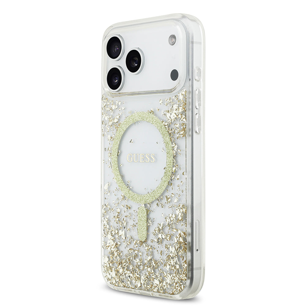 Apple iPhone 17 Pro Max Kılıf Guess Orjinal Lisanslı M-safe Şarj Özellikli Transparan Resin Bottom Kapak
