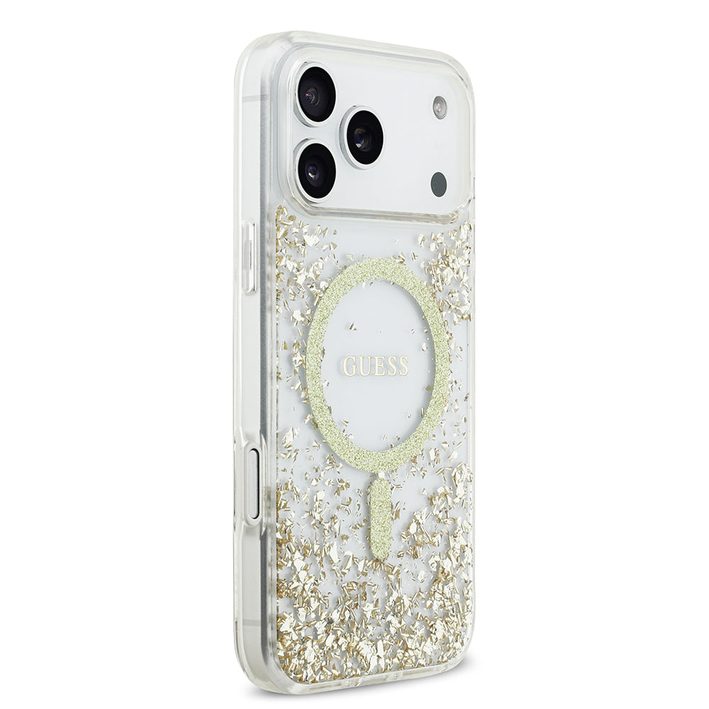 Apple iPhone 17 Pro Max Kılıf Guess Orjinal Lisanslı M-safe Şarj Özellikli Transparan Resin Bottom Kapak
