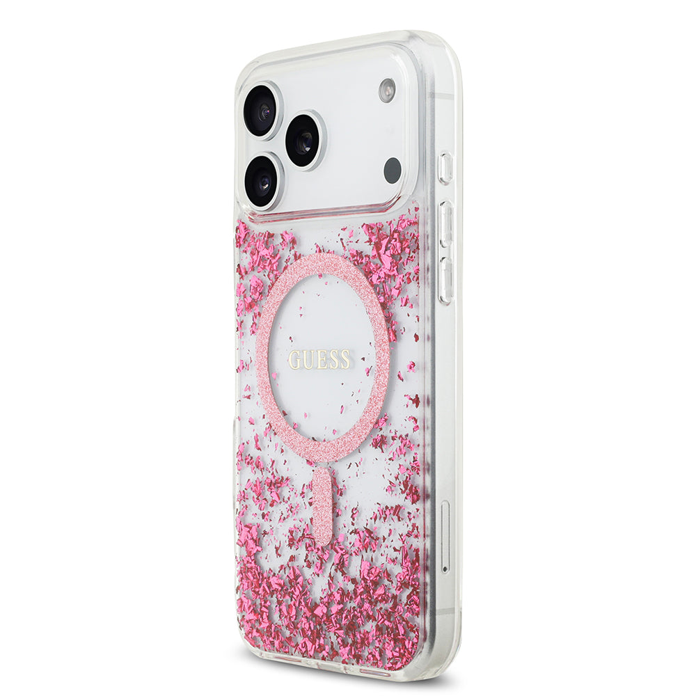 Apple iPhone 17 Pro Max Kılıf Guess Orjinal Lisanslı M-safe Şarj Özellikli Transparan Resin Bottom Kapak
