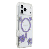 Apple iPhone 17 Pro Max Kılıf Guess Orjinal Lisanslı M-safe Şarj Özellikli Transparan Resin Flowers Kapak