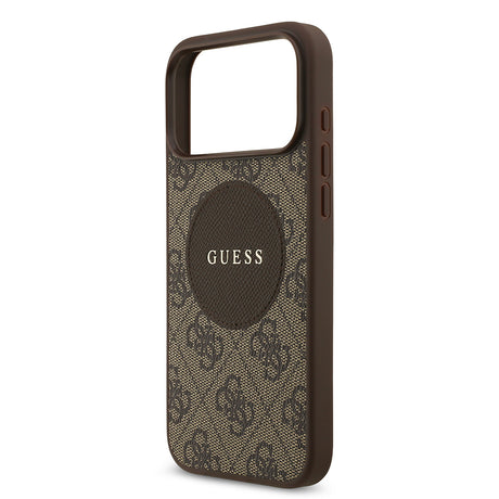 Apple iPhone 17 Pro Max Kılıf Guess Orjinal Lisanslı M-safe Şarj Özellikli Yazı Logolu Circle Classic Kapak