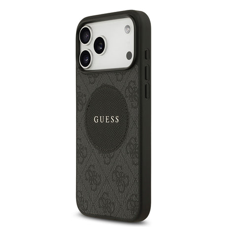 Apple iPhone 17 Pro Max Kılıf Guess Orjinal Lisanslı M-safe Şarj Özellikli Yazı Logolu Circle Classic Kapak